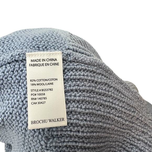 Brochu Walker Saskia Relaxed V-neck Sweater Cotton Wool Blue Size Small - Picture 10 of 11